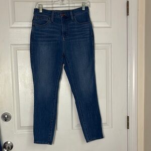 MADEWELL Curvy Roadtripper Jeggings size 27 Blue Denim Jeans Ankle cropped